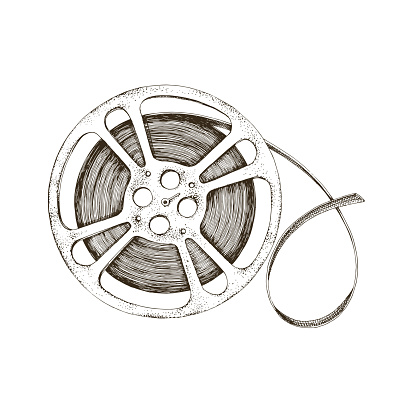 Vintage Reel of film, cinema film strip. Vector illustration