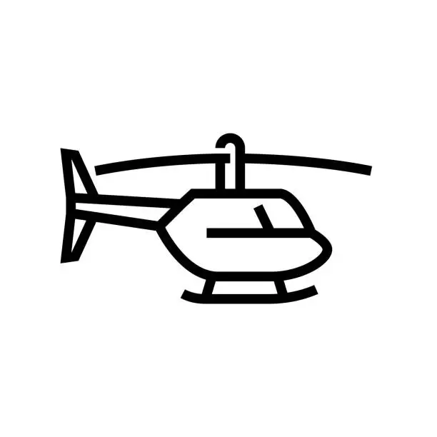 Vector illustration of Helicopter Line Icon