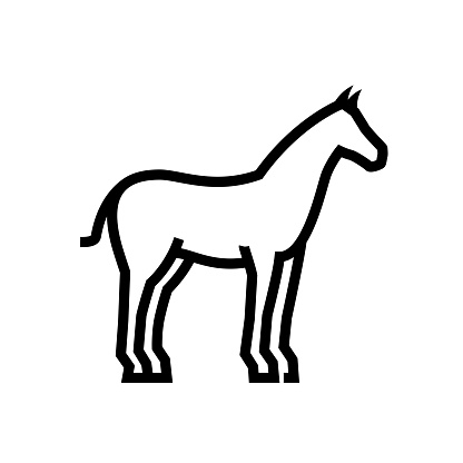 Horse Farming Animal Line Icon