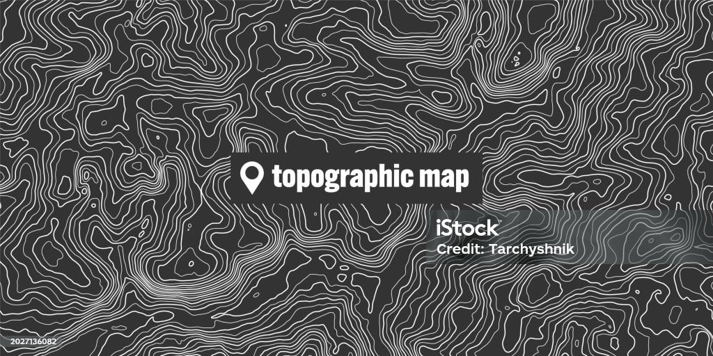 Topographic Screen Topographic Map With Contour Lines Geographic Terrain Grid Relief ...