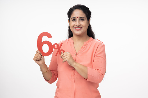 Portrait of Young Indian woman wearing casual kurta isolated on white background