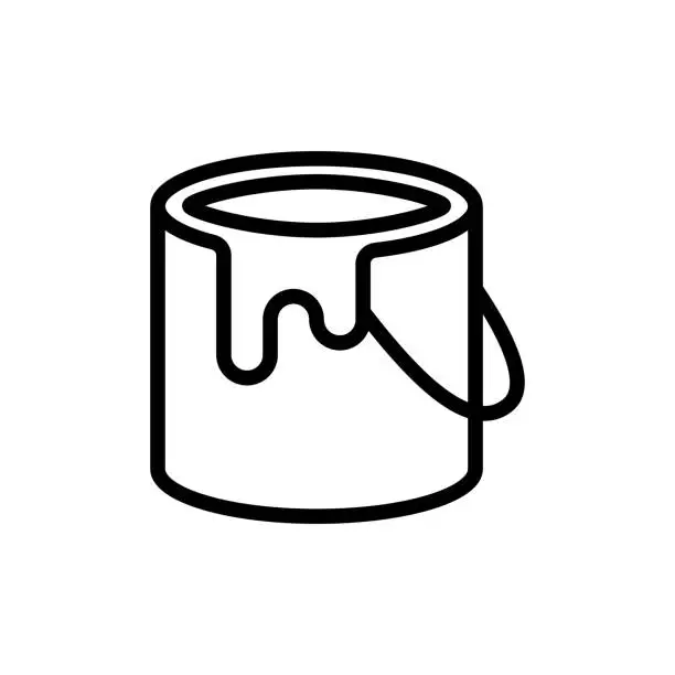 Vector illustration of Paint Can Line Icon