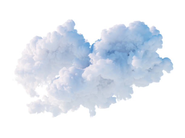 istock 3d rendering. Cloud clip art isolated on white background. Fluffy cumulus. Realistic sky 2027156201