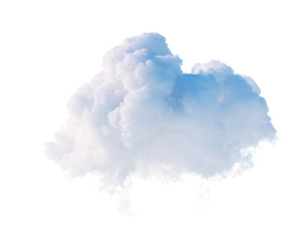 istock 3d rendering. Cloud clip art isolated on white background. Fluffy cumulus. Fantasy sky 2027157310