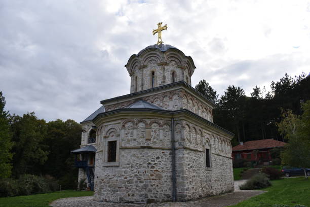 A beautiful monastery located in Fruska Gora, Serbia, offering a tranquil and serene setting amidst lush greenery and scenic views