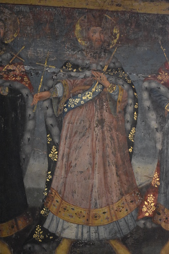 Zurich - The fresco of Tree Magi in the church Pfarrkirche Liebfrauen by Fritz Kunz from end of 19. cent.