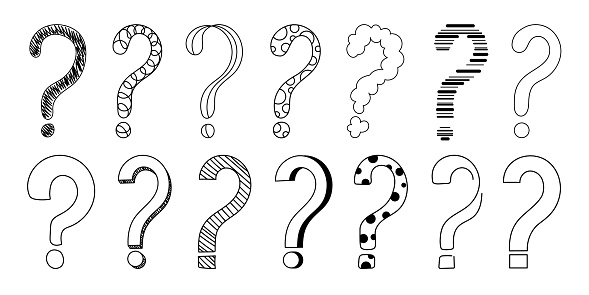 Question Mark Detailed Doodle Question Mark Hand Drawn Sketch Vector Illustration Set Isolated ...