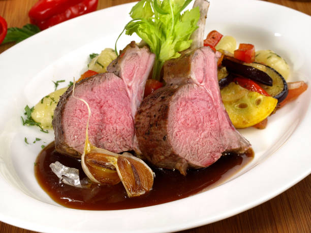 istock Medium Lamb Racks with Vegetables and Gnocchi; Meat specialty 2027215523