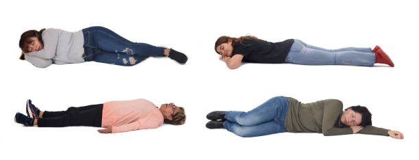 istock group of women sleeping on white background 2027235665