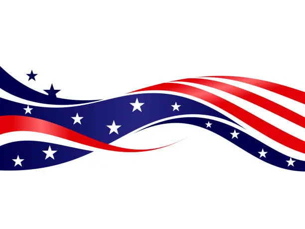 Vector illustration of us flag abstract