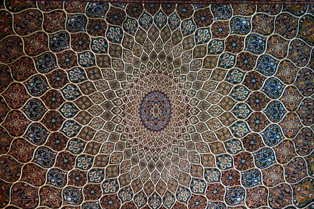 istock Old decorative tiles in Iranian antique mosque background 2027293079