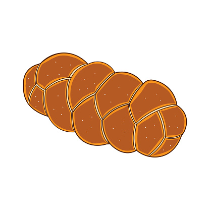 challah bread icon Cartoon Vector illustration Isolated on White Background