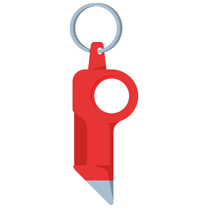 Emergency keychain for car escape vector cartoon illustration.
