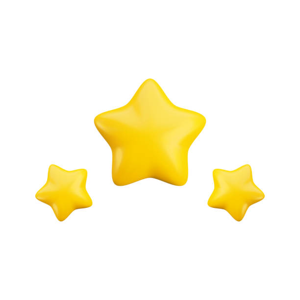 istock Vector cartoon 3d three gold stars. Realistic 3d render game achievements concept on white background. High quality rating symbol, customer feedback sign. For web, apps, advert, game design 2027344871