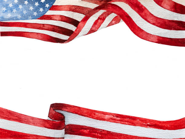 istock Beautiful watercolor drawing of the American Flag 2027356044
