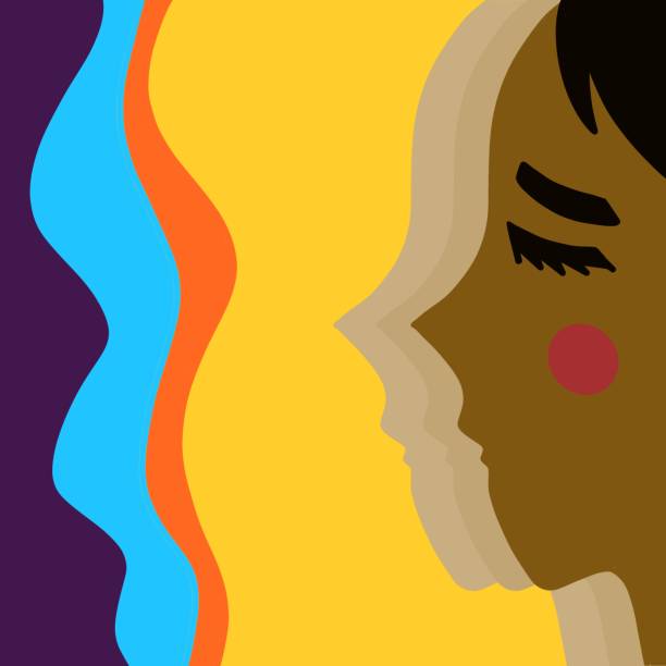 różnorodność i kolor skóry kobiety, siła, myślenie, umysł, dusza - meeting business cheerful hope stock illustrations