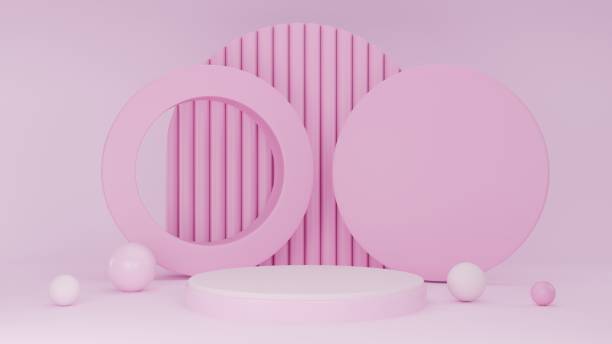 istock 3D Rendering pastel pink background with podium luxury 2027433841