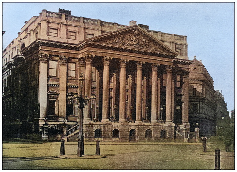 Antique photo of World's landmarks (circa 1894): Mansion house, London, England