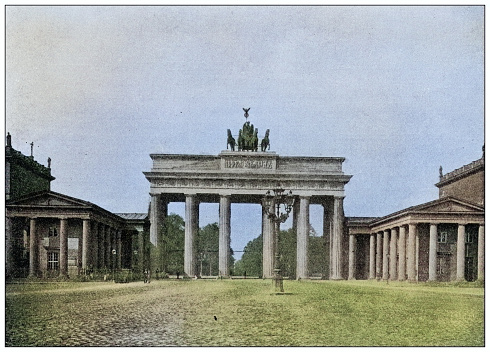 Antique photo of World's landmarks (circa 1894): Brandenburg Gate, Berlin, Germany