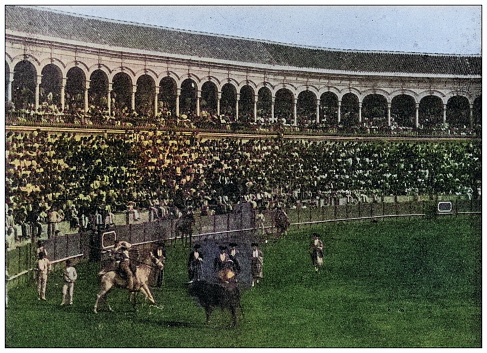 Antique photo of World's landmarks (circa 1894): Bullfight, Seville, Spain