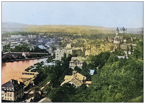 Antique photo of World's landmarks (circa 1894): Thun, Switzerland