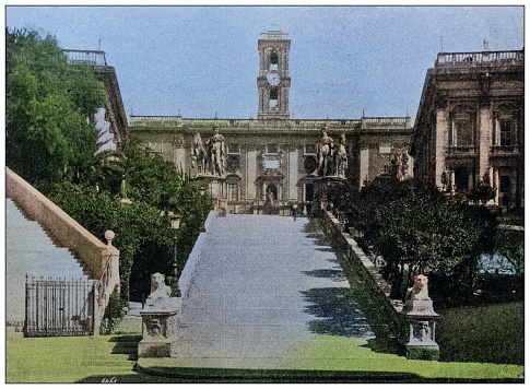 Antique photo of World's landmarks (circa 1894): The Capitol, Rome, Italy