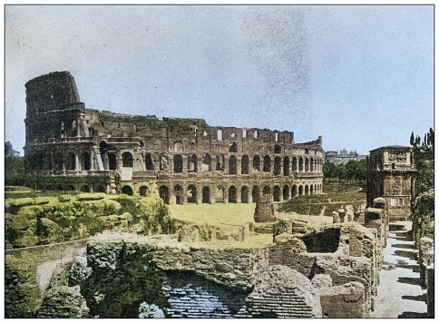 Antique photo of World's landmarks (circa 1894): Coliseum, Rome