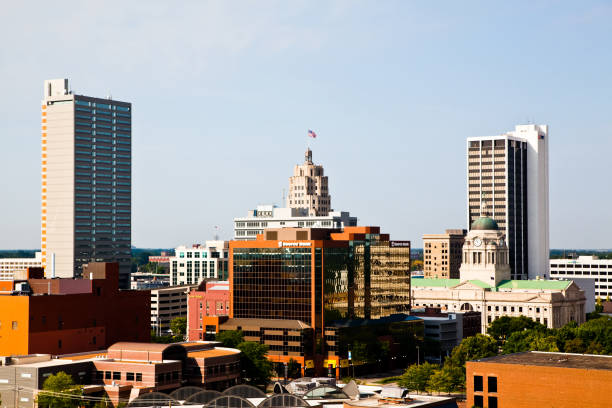 istock Sunny Daytime View of Diverse Fort Wayne Skyline from Above 2027473436