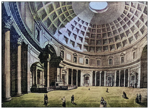 Antique photo of World's landmarks (circa 1894): Pantheon, Rome