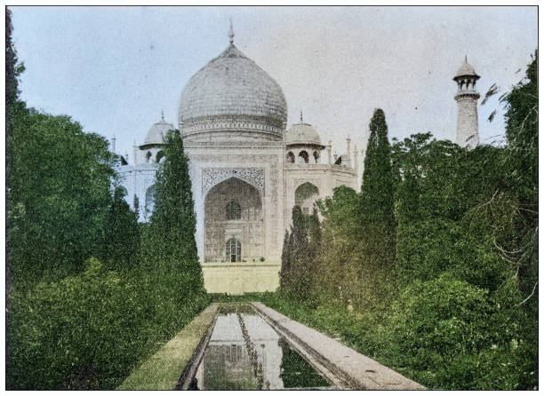Antique photo of World's landmarks (circa 1894): Taj Mahal, Agra, India