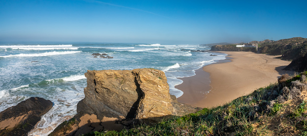 Almograve beach along the famous South West Portugal's fishermen's trail (Rota Vicentina), Alentejo, Portugal
