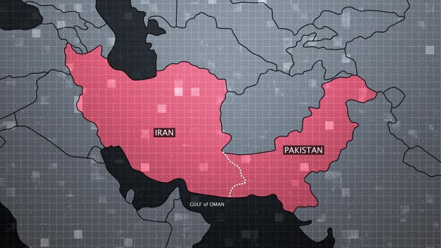 IRAN and PAKISTAN border map 4K Resolution