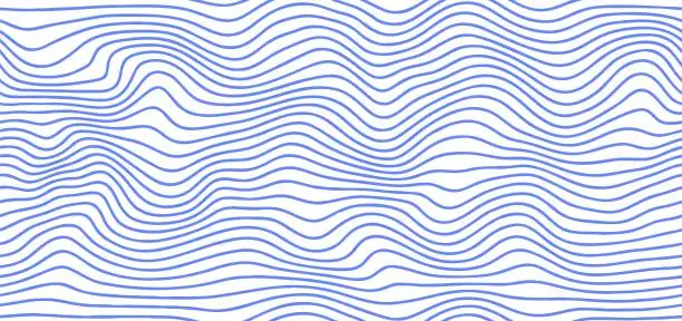 Vector illustration of Seamless pattern with blue waves.