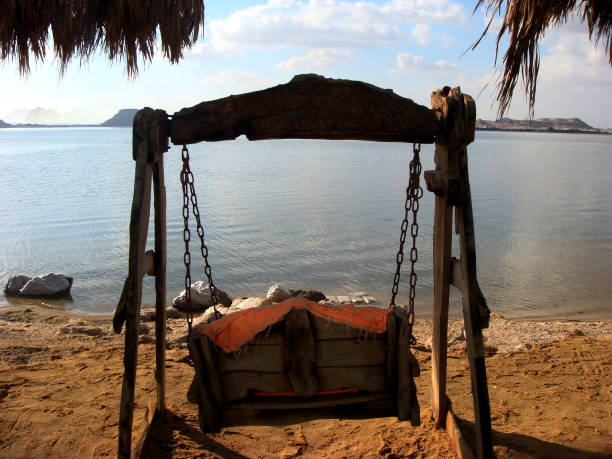 Beach swing chair, siwa oasis, Egypt