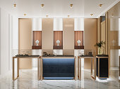 Luxury Jewellery Store With Jewels On Display