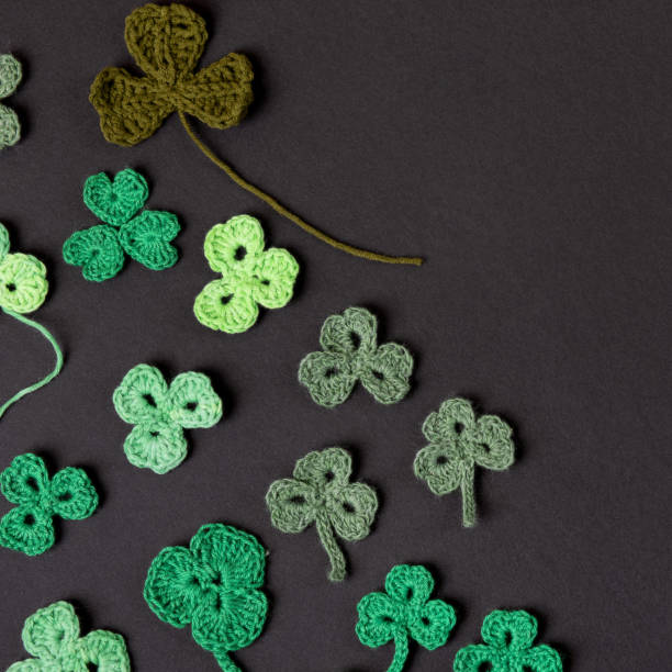 istock Knitted green shamrocks 2027526453