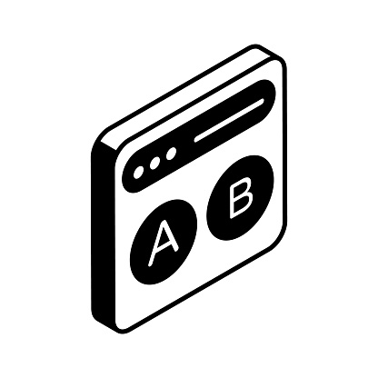 A captivating isometric icon of ab testing in editable style, ready for premium use