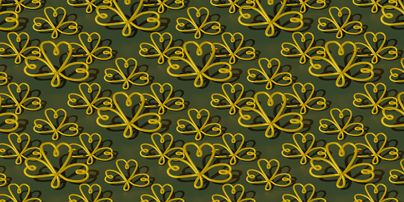 St. Patrick's Day Pattern. 3d render background illustration.