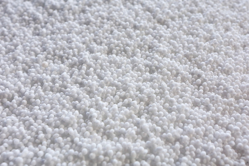 Close up shot of white urea chemical fertilizer