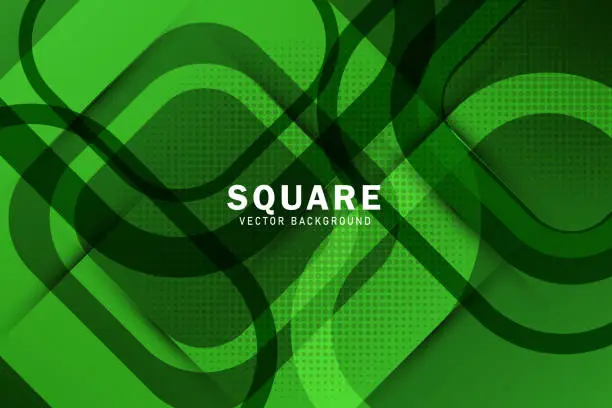Vector illustration of Abstract Green squares background