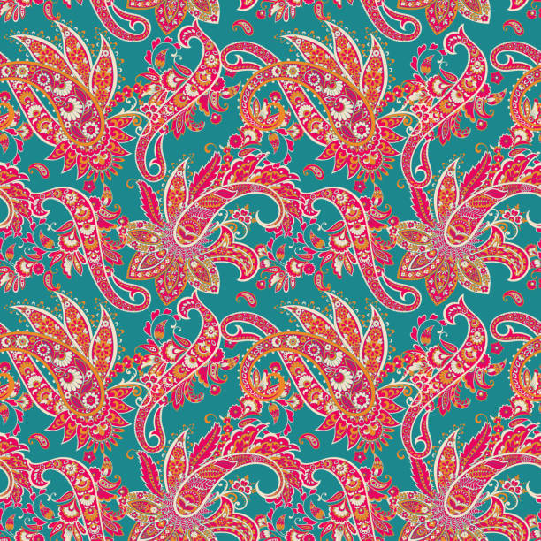 istock Paisley vector seamless pattern. Fantastic flower, leaves. Textile bohemian print. Batik painting. Vintage 2027611900
