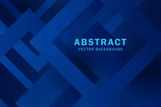 Vector illustration of Modern Blue geometric shapes abstract technology background