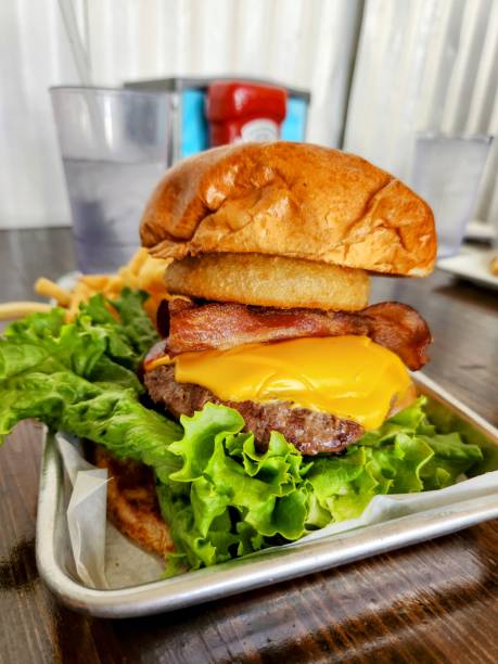 Stacked Cheeseburger and Fries