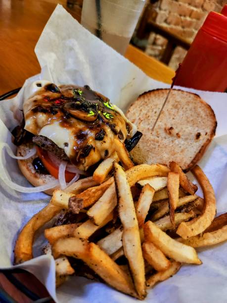 istock Mushroom Swiss Cheeseburger and Fries 2027618891