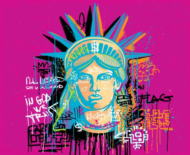 Vector illustration of Statue of Liberty