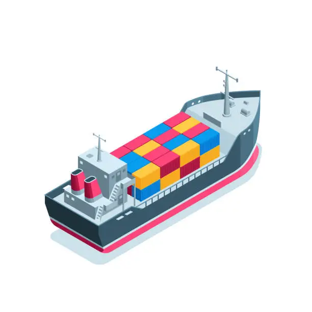 Vector illustration of cargo tanker 2