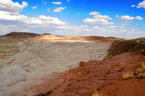 Rugged and Scenic landscape of the ancient petrified forest national park in Arizona