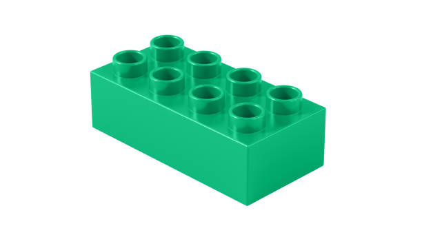 istock Jade Green Plastic Toy Block Isolated on a White Background. 2027636078