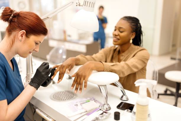 Woman working in a beauty salon