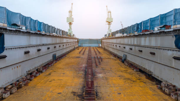istock Empty Dry dock for maintence large vessel ship. Dry dock service 2027657548